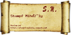 Stumpf Mihály névjegykártya