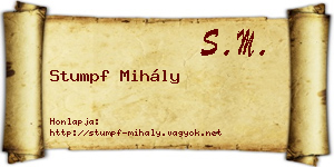 Stumpf Mihály névjegykártya