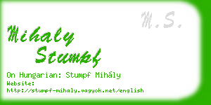 mihaly stumpf business card