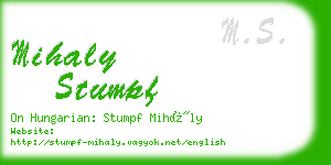 mihaly stumpf business card